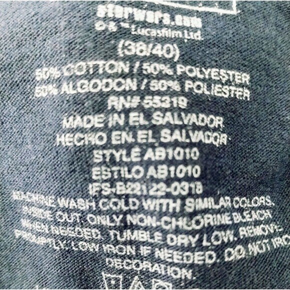 Star Wars T-Shirt Men's M 38/40 Short Sleeve Enterprise Navy Blue Cotton Blend - Picture 5 of 7